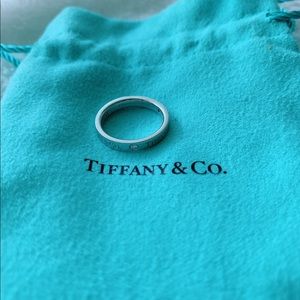 Tiffany platinum 3 diamond band ring